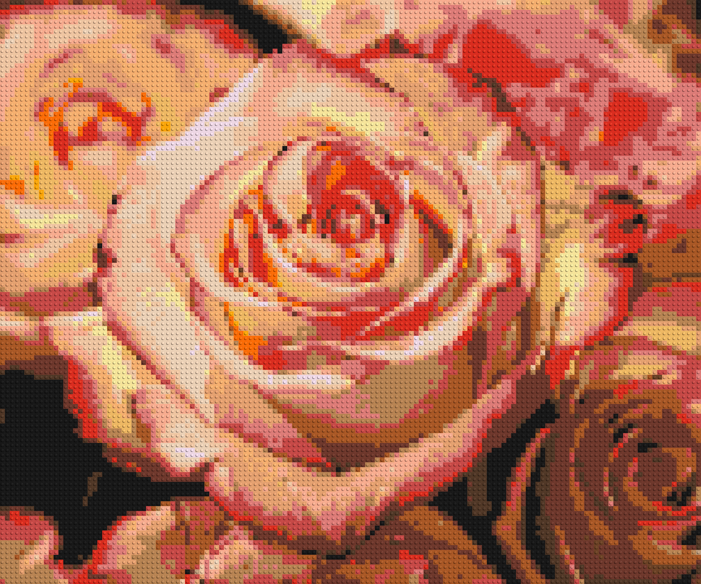 Pink Roses - Brick Art Mosaic Kit 6x5 large