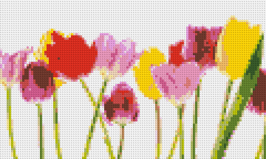 Colourful Tulips - Brick Art Mosaic Kit 5x3 large