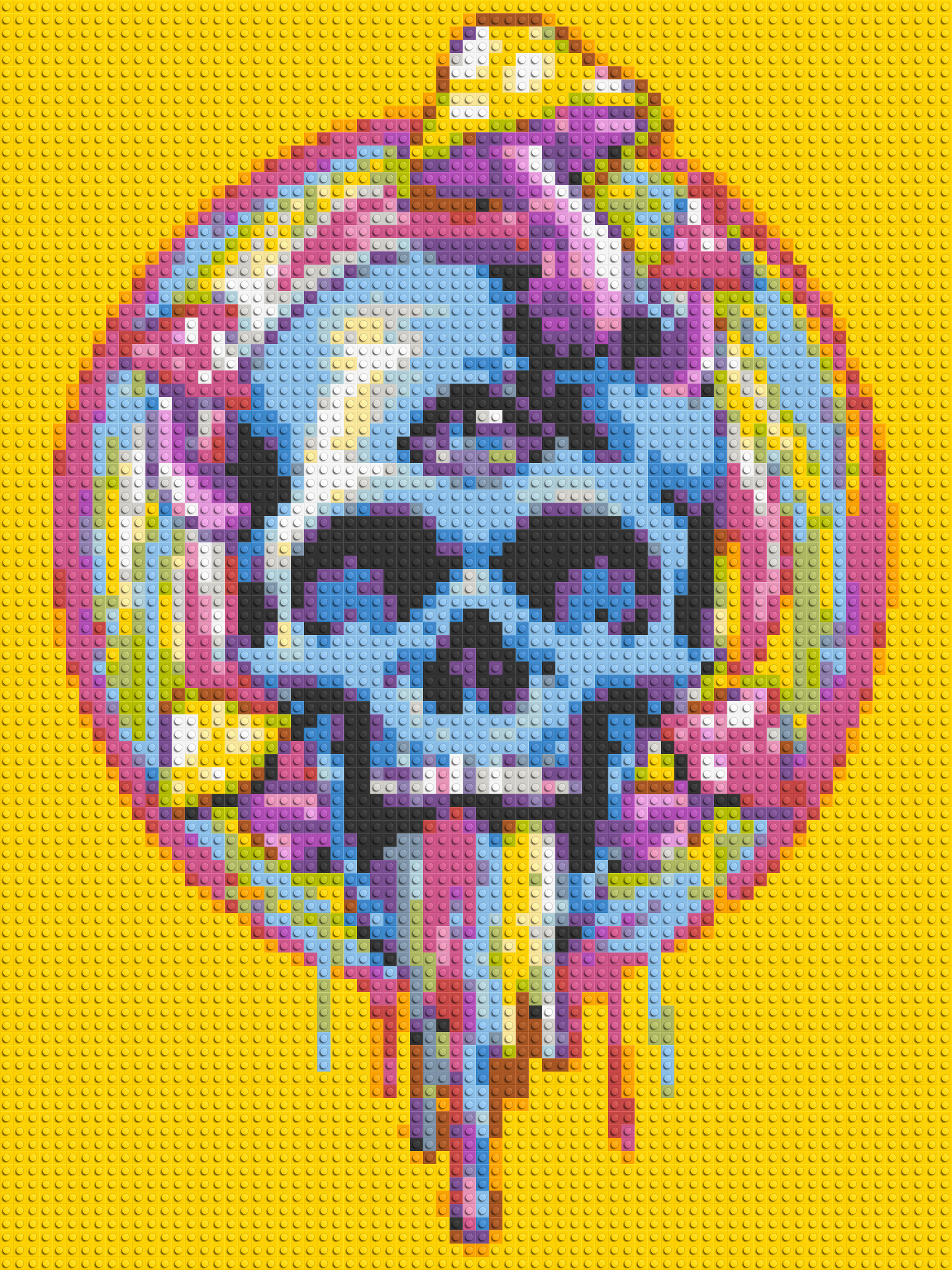 Colourful Magic Skull - Brick Art Mosaic Kit 3x4 large