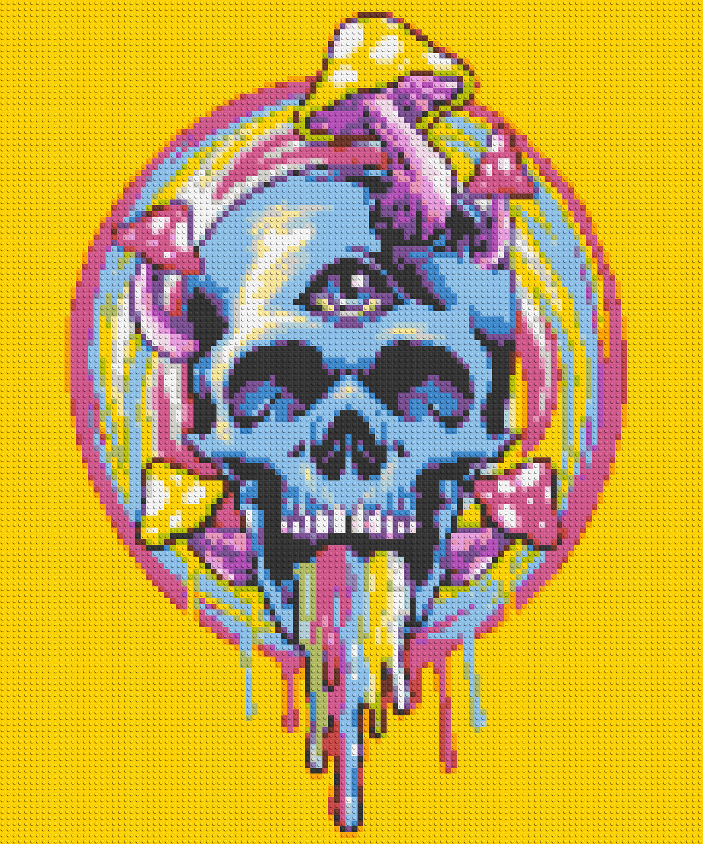 Colourful Magic Skull - Brick Art Mosaic Kit 5x6 large