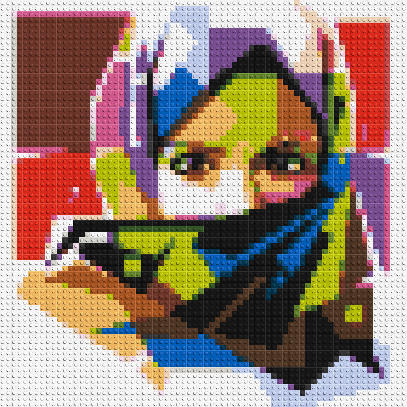 Colourful Woman with Hijab - Brick Art Mosaic Kit 3x3 large