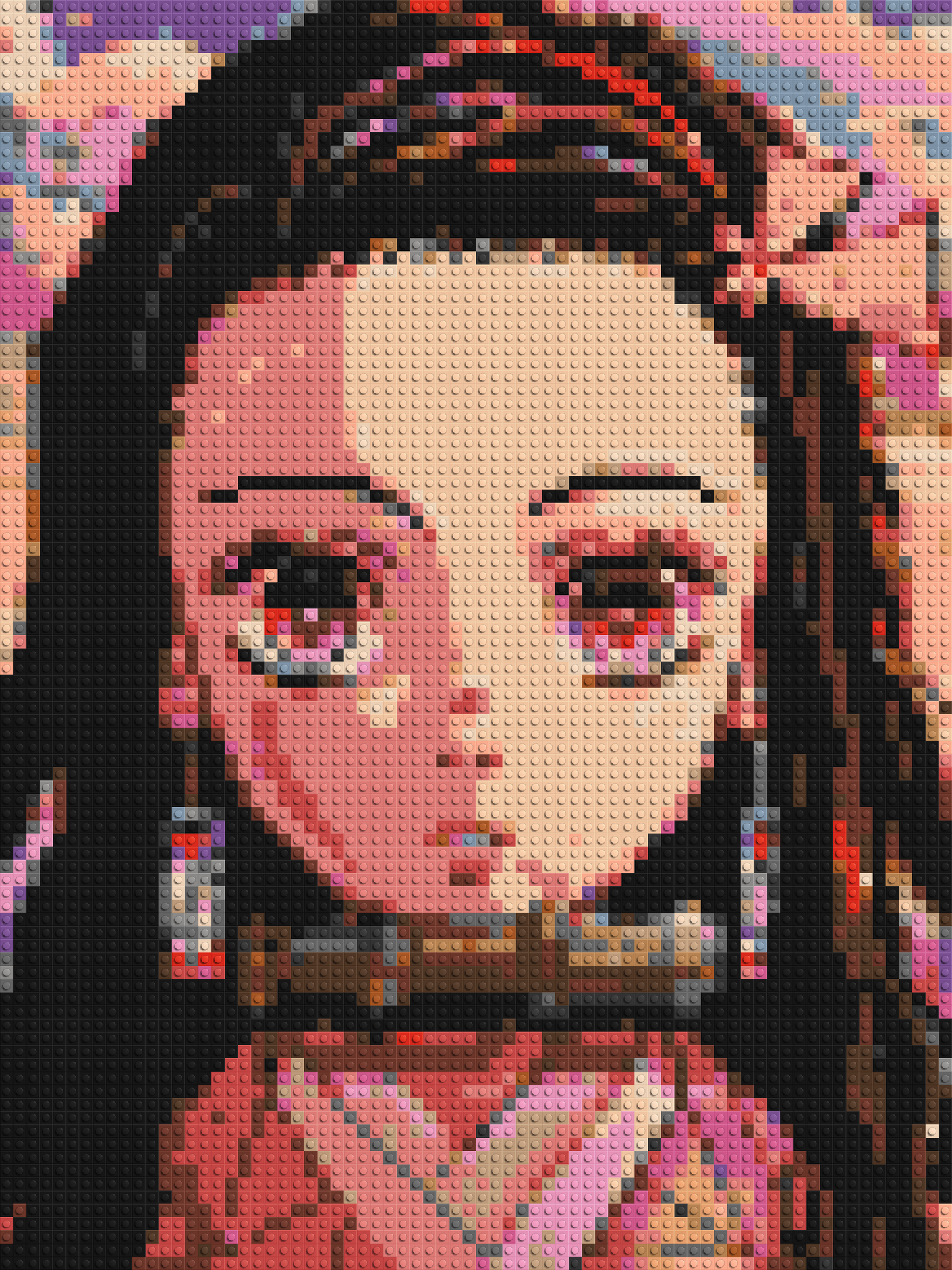 Nezuko Pixel Art - Brick Art Mosaic Kit 3x4 large