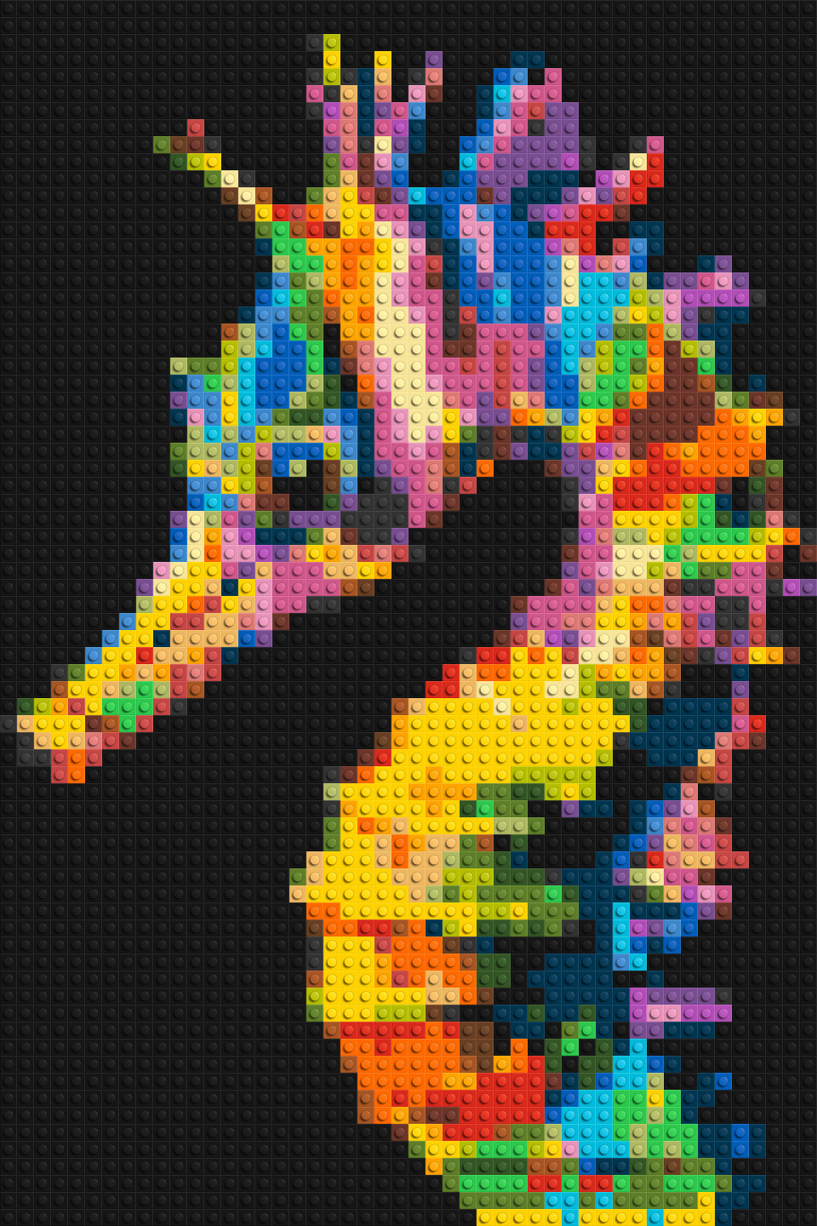 Colourful Seahorse Pop Art - Brick Art Mosaic Kit 2x3 large