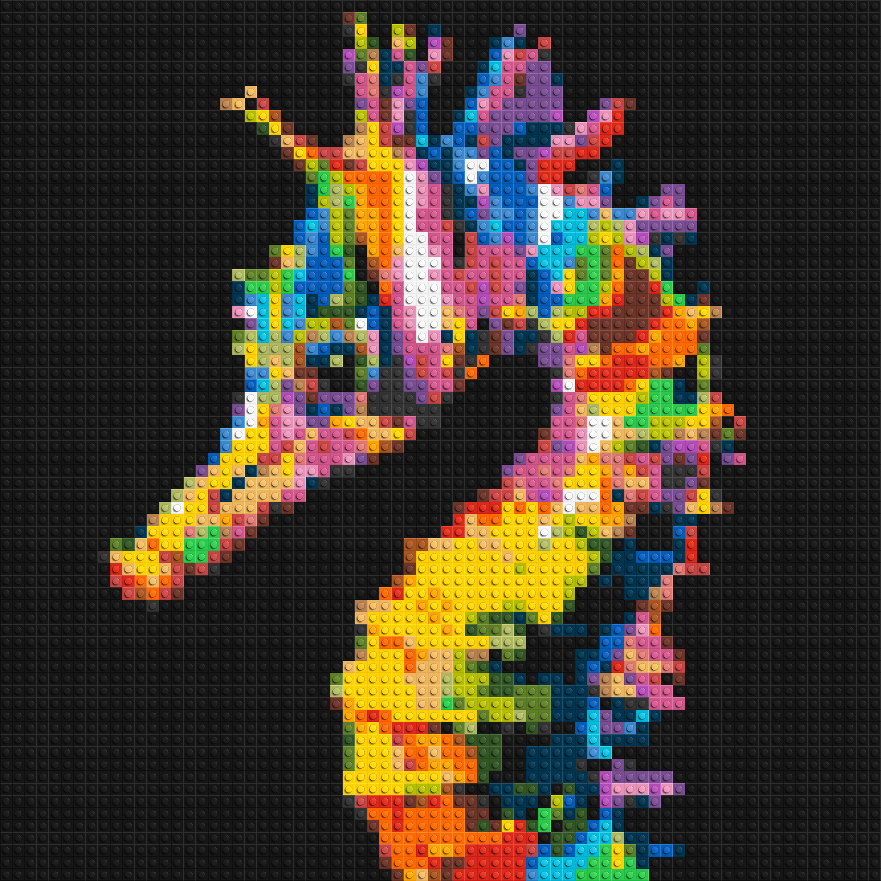 Colourful Seahorse Pop Art - Brick Art Mosaic Kit 3x3 large