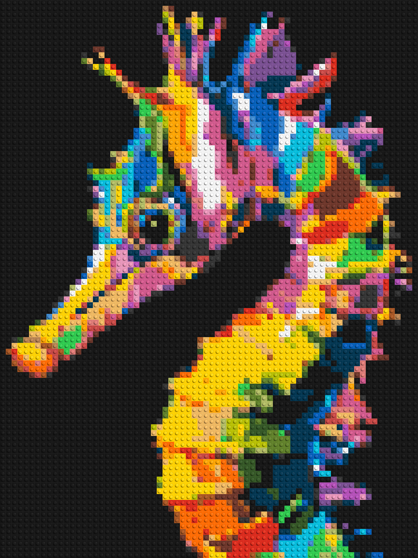 Colourful Seahorse Pop Art - Brick Art Mosaic Kit 3x4 large