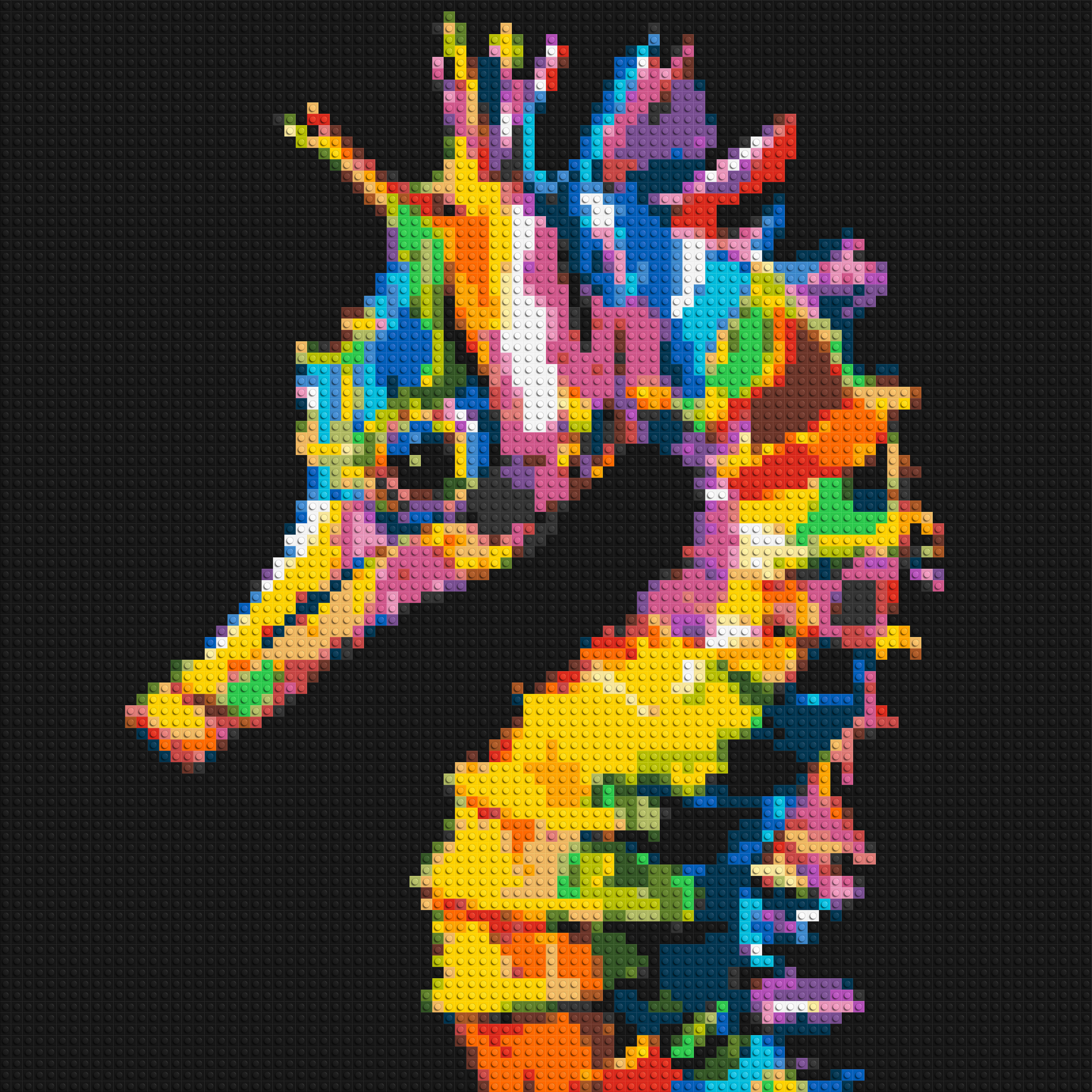 Colourful Seahorse Pop Art - Brick Art Mosaic Kit 4x4 large