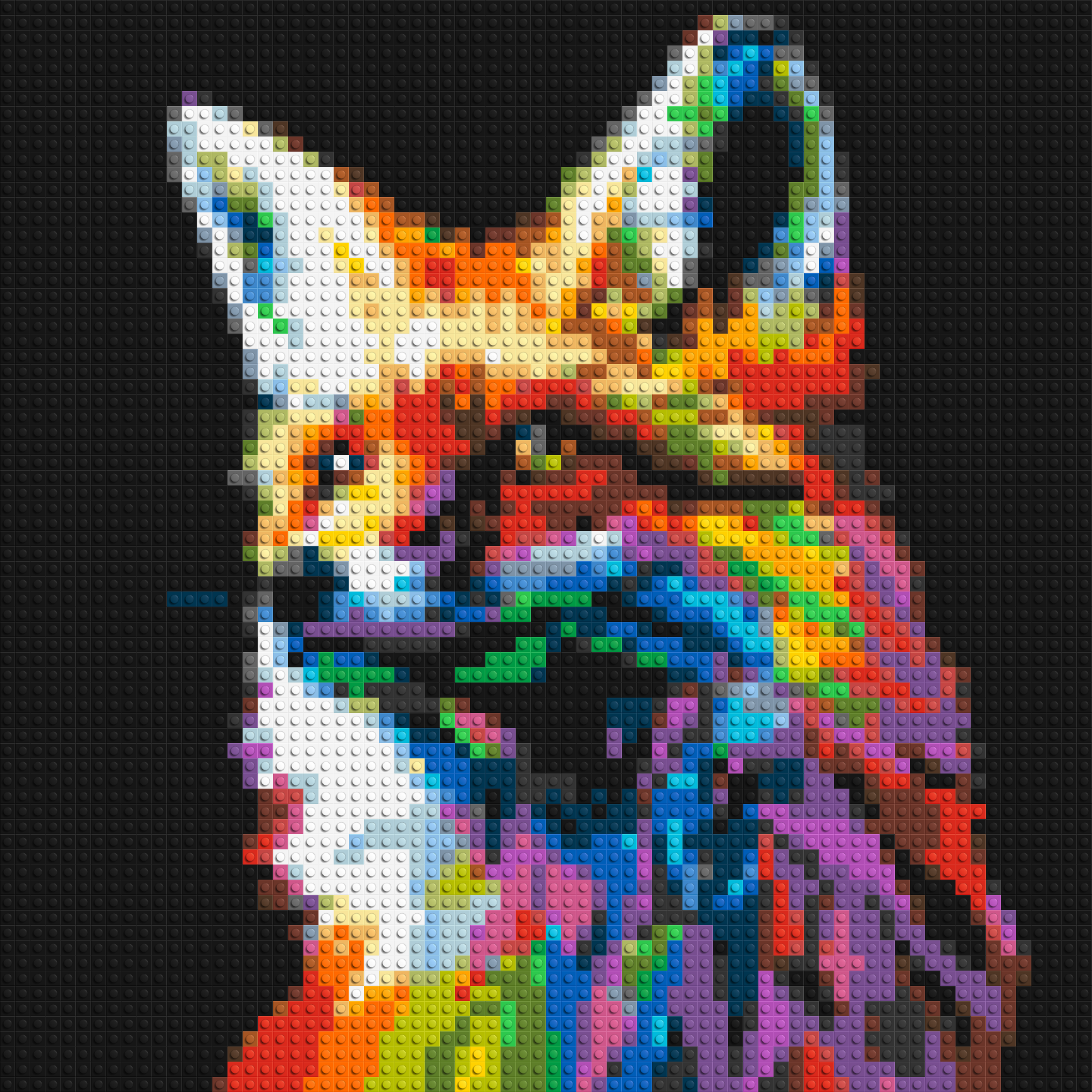 Fox Colourful Pop Art - Brick Art Mosaic Kit 3x3 large