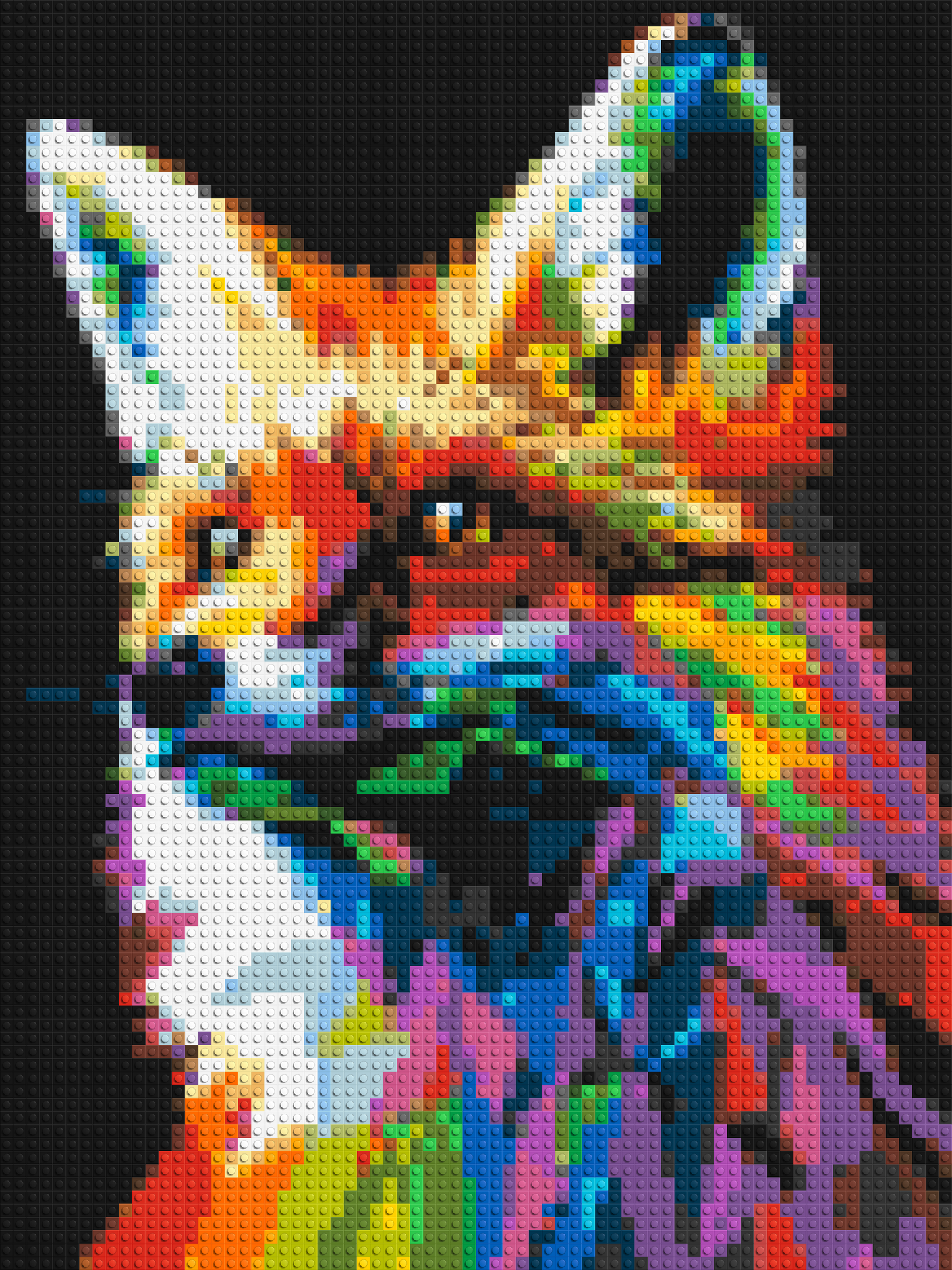 Fox Colourful Pop Art - Brick Art Mosaic Kit 3x4 large