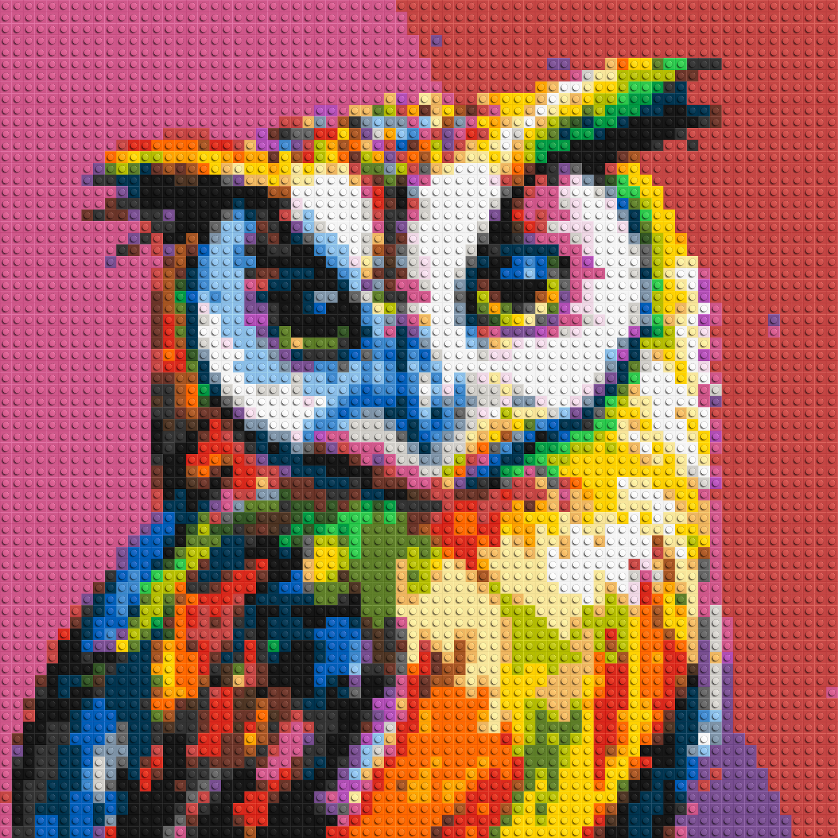 Owl Colourful Pop Art - Brick Art Mosaic Kit 3x3 large