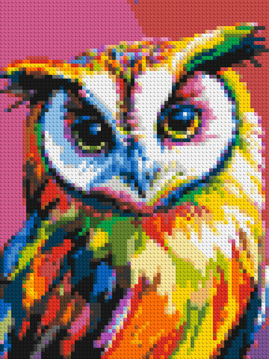 Owl Colourful Pop Art - Brick Art Mosaic Kit 3x4 large