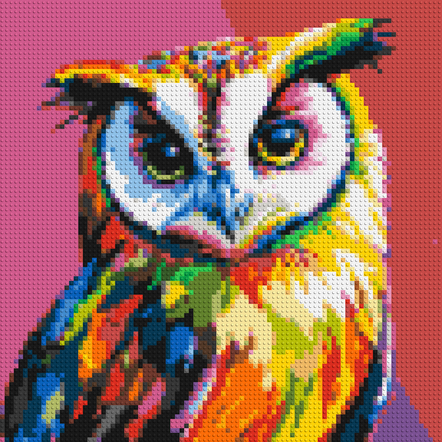 Owl Colourful Pop Art - Brick Art Mosaic Kit 4x4 large