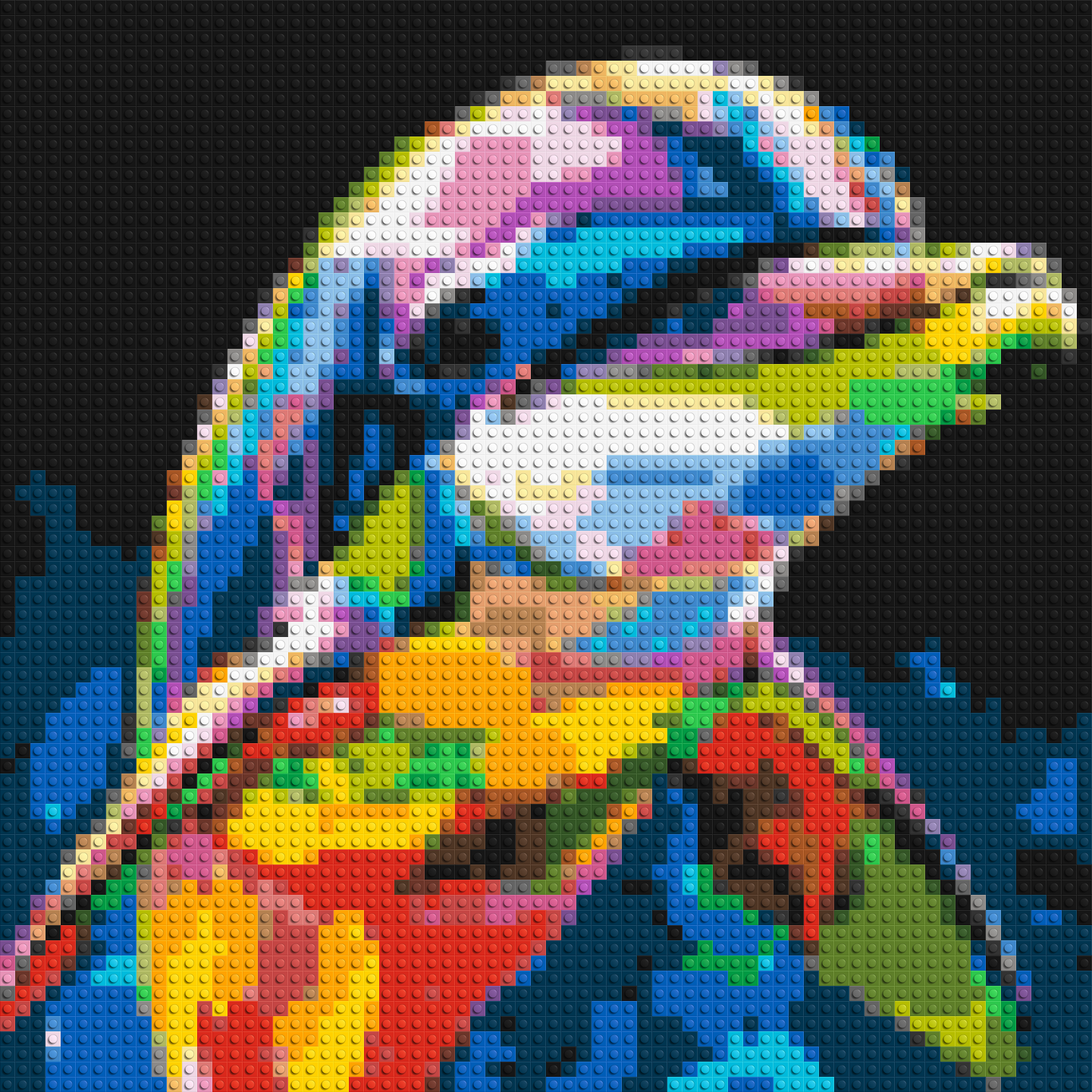 Dolphin Colourful Pop Art - Brick Art Mosaic Kit 3x3 large