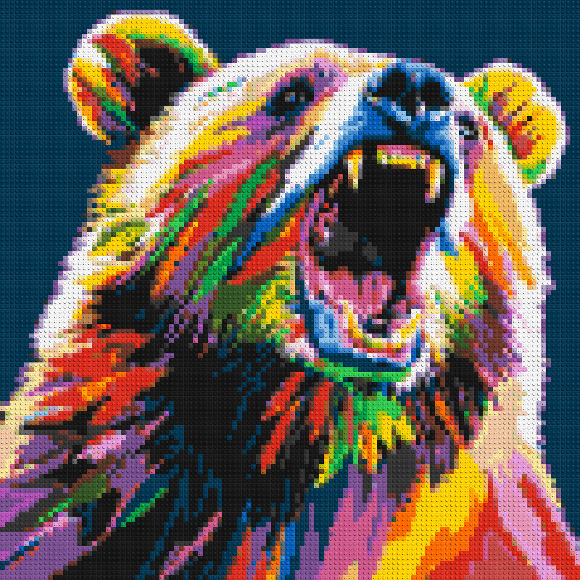 Bear Colourful Pop Art - Brick Art Mosaic Kit 5x5 large