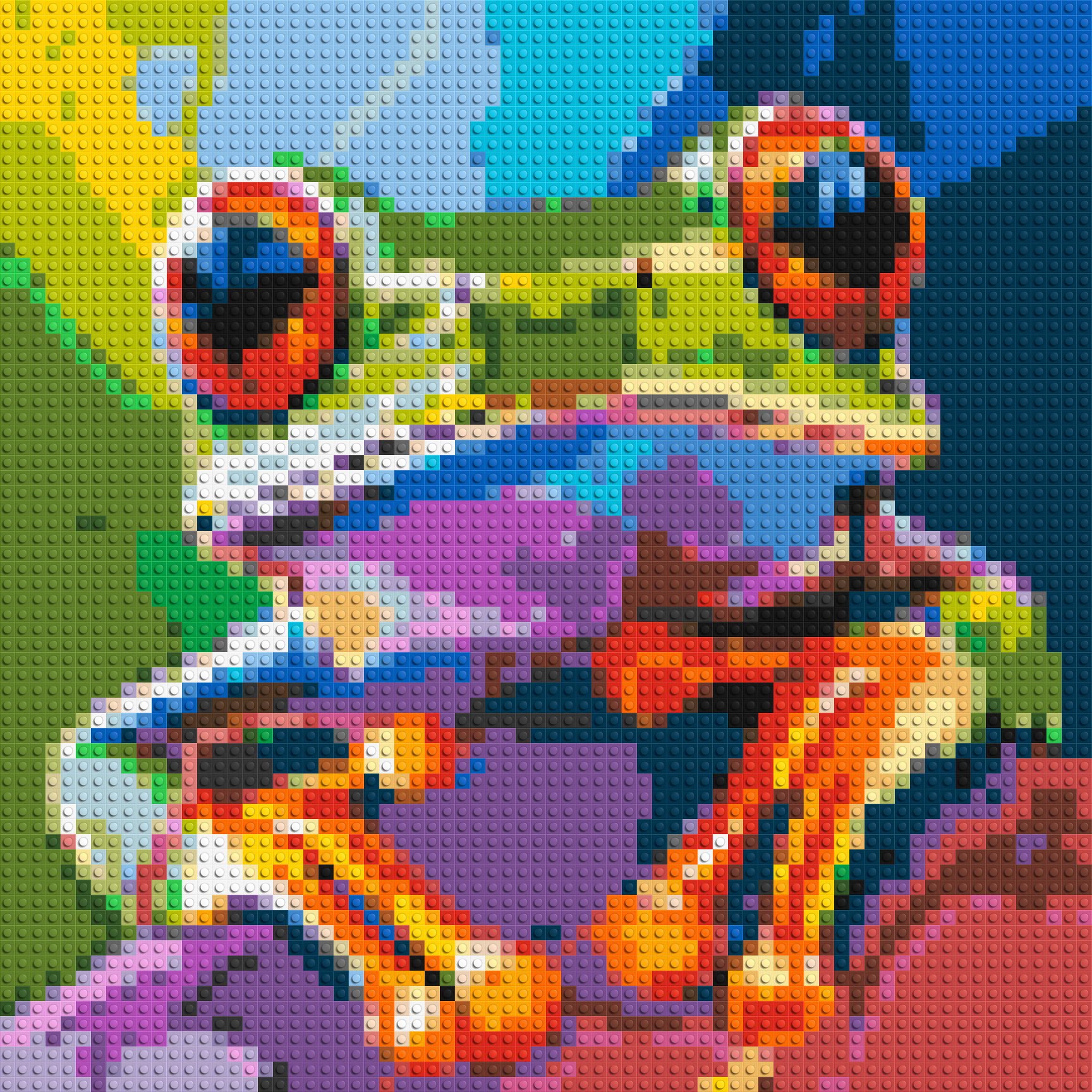 Frog Colourful Pop Art - Brick Art Mosaic Kit 3x3 large