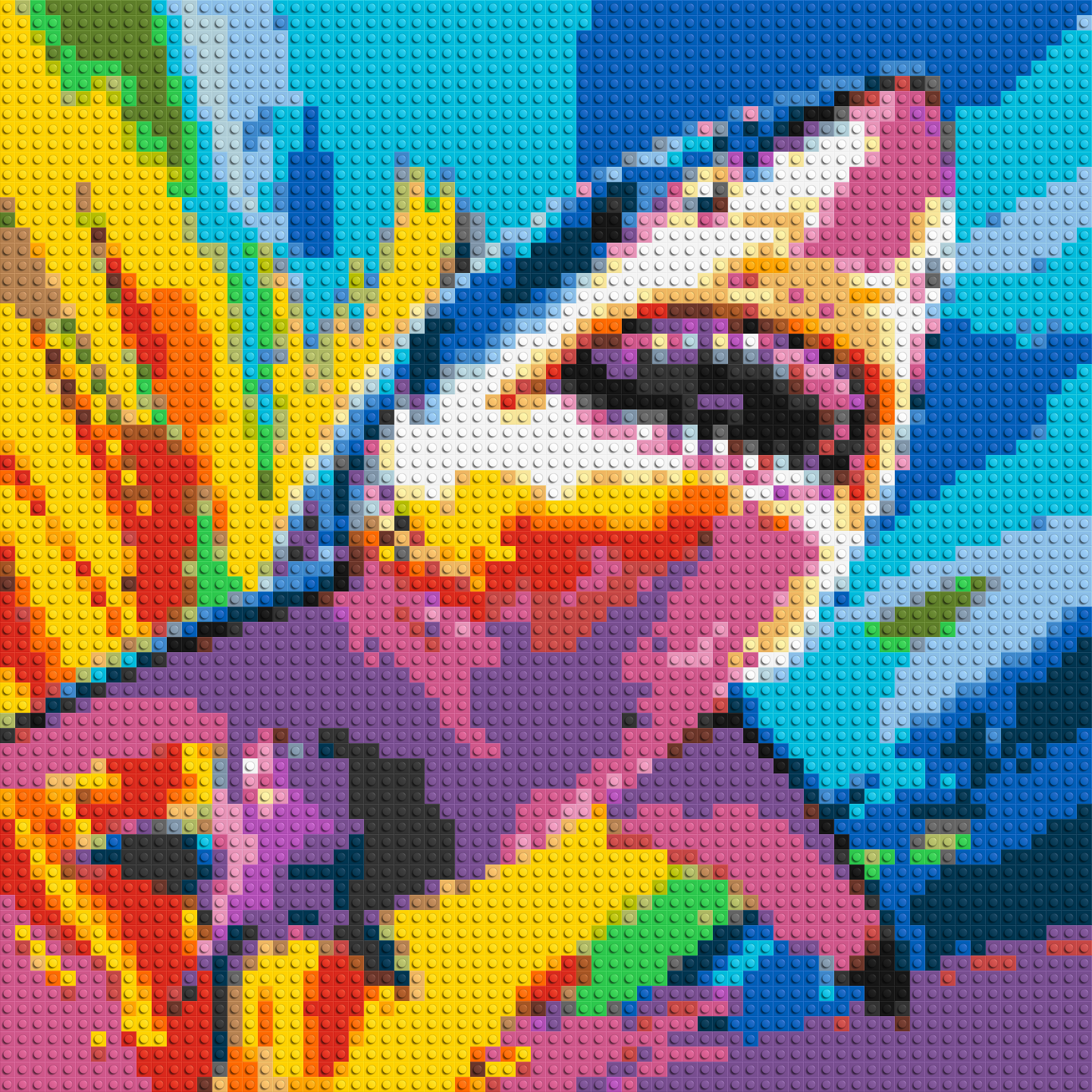 Shark Colourful Pop Art - Brick Art Mosaic Kit 3x3 large