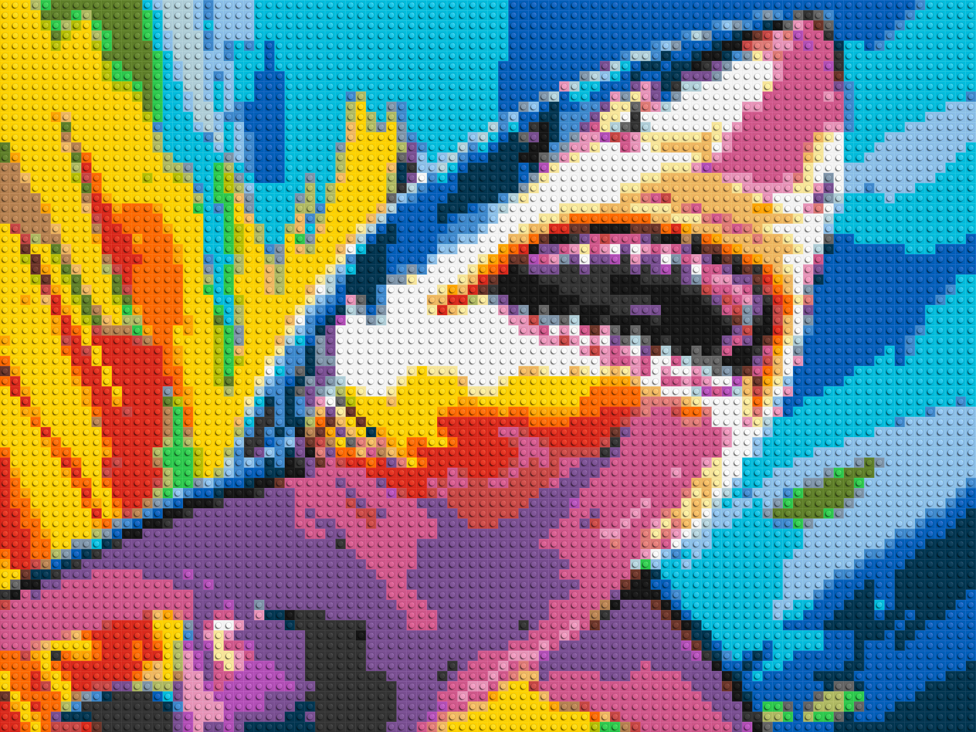 Shark Colourful Pop Art - Brick Art Mosaic Kit 4x3 large