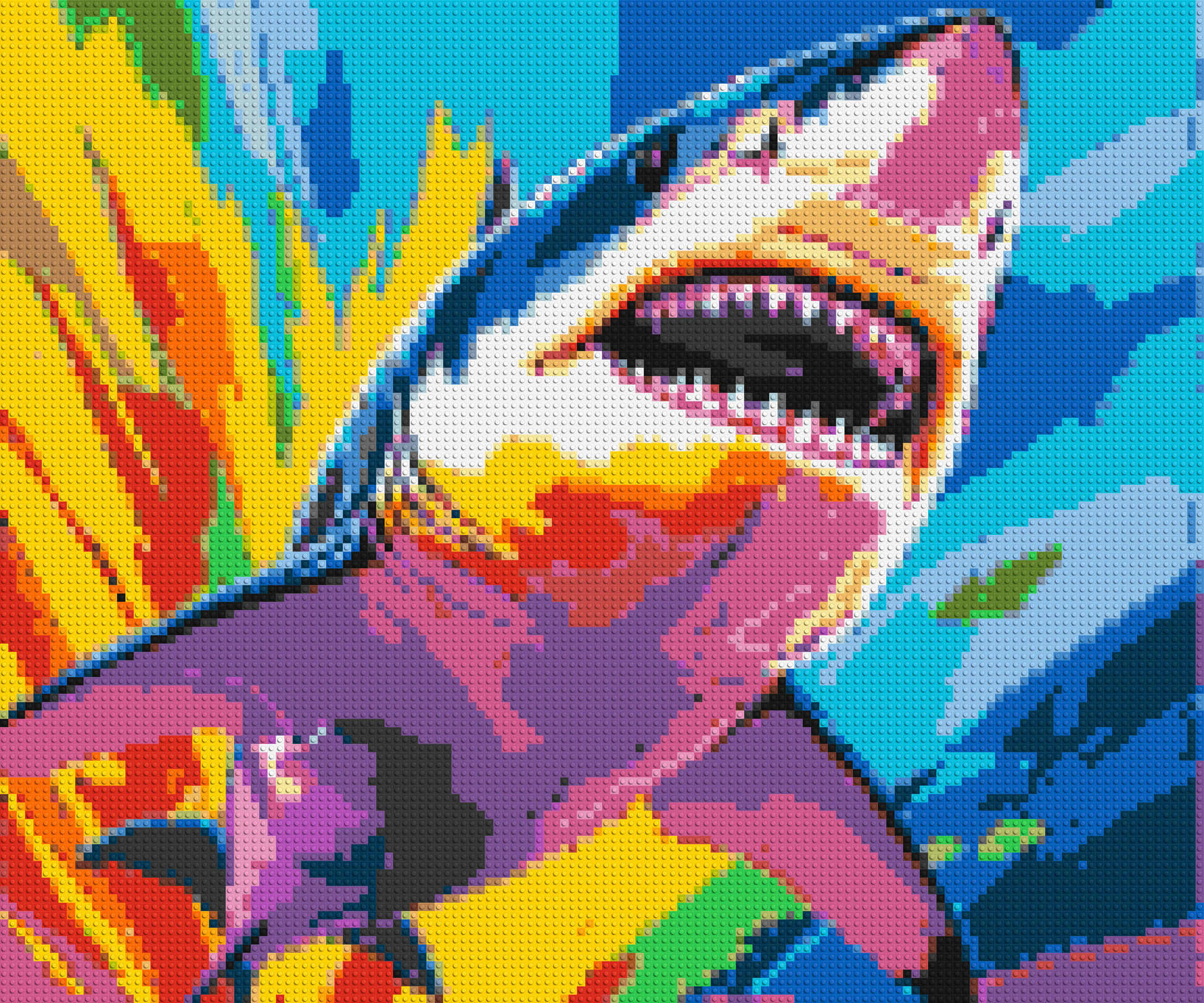 Shark Colourful Pop Art - Brick Art Mosaic Kit 6x5 large