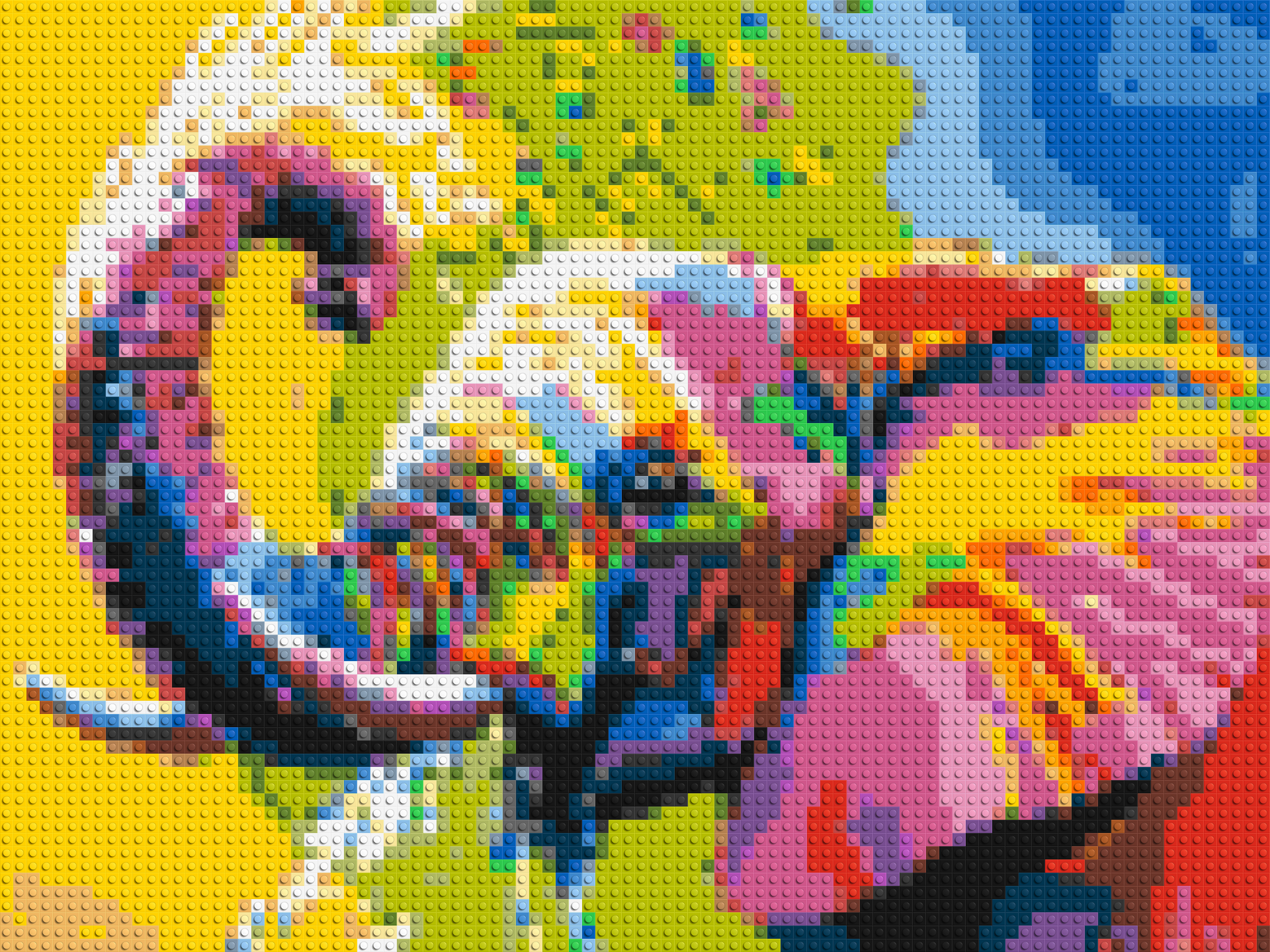 Elephant Colourful Pop Art - Brick Art Mosaic Kit 4x3 large