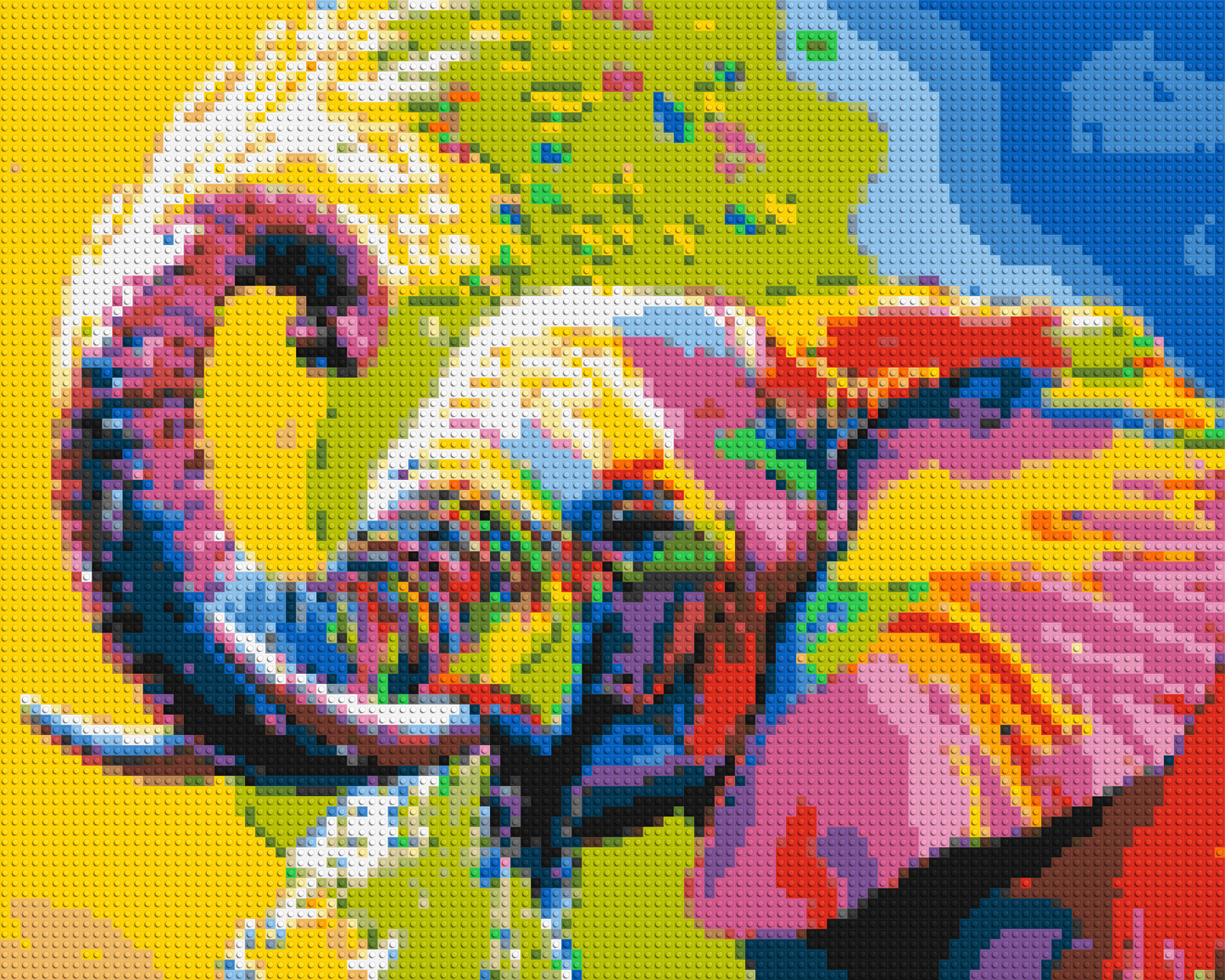 Elephant Colourful Pop Art - Brick Art Mosaic Kit 5x4 large