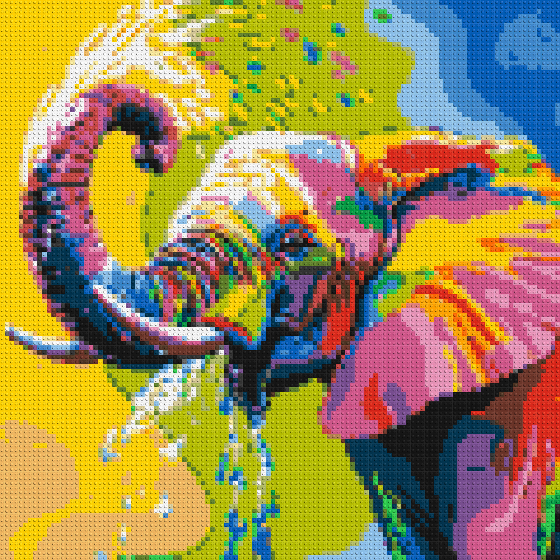 Elephant Colourful Pop Art - Brick Art Mosaic Kit 5x5 large