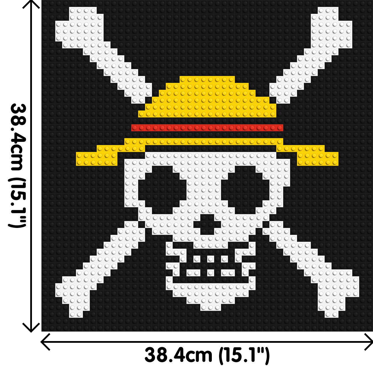 Strawhats Jolly Roger - Brick Art Mosaic Kit 2x2 dimensions