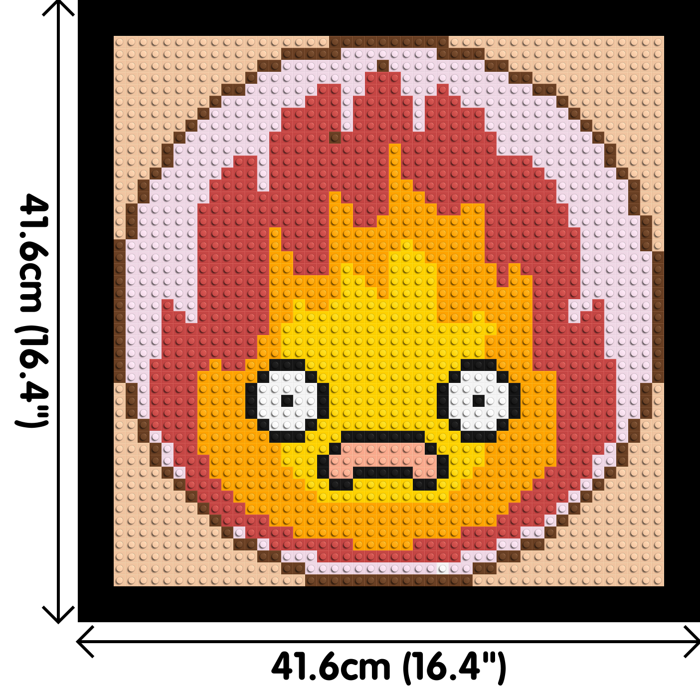 Calcifer - Brick Art Mosaic Kit 2x2 dimensions with frame