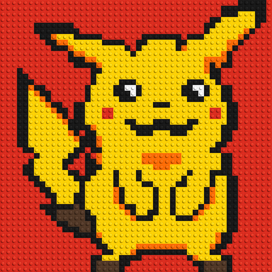 Pikachu #2 - Brick Art Mosaic Kit 2x2 large