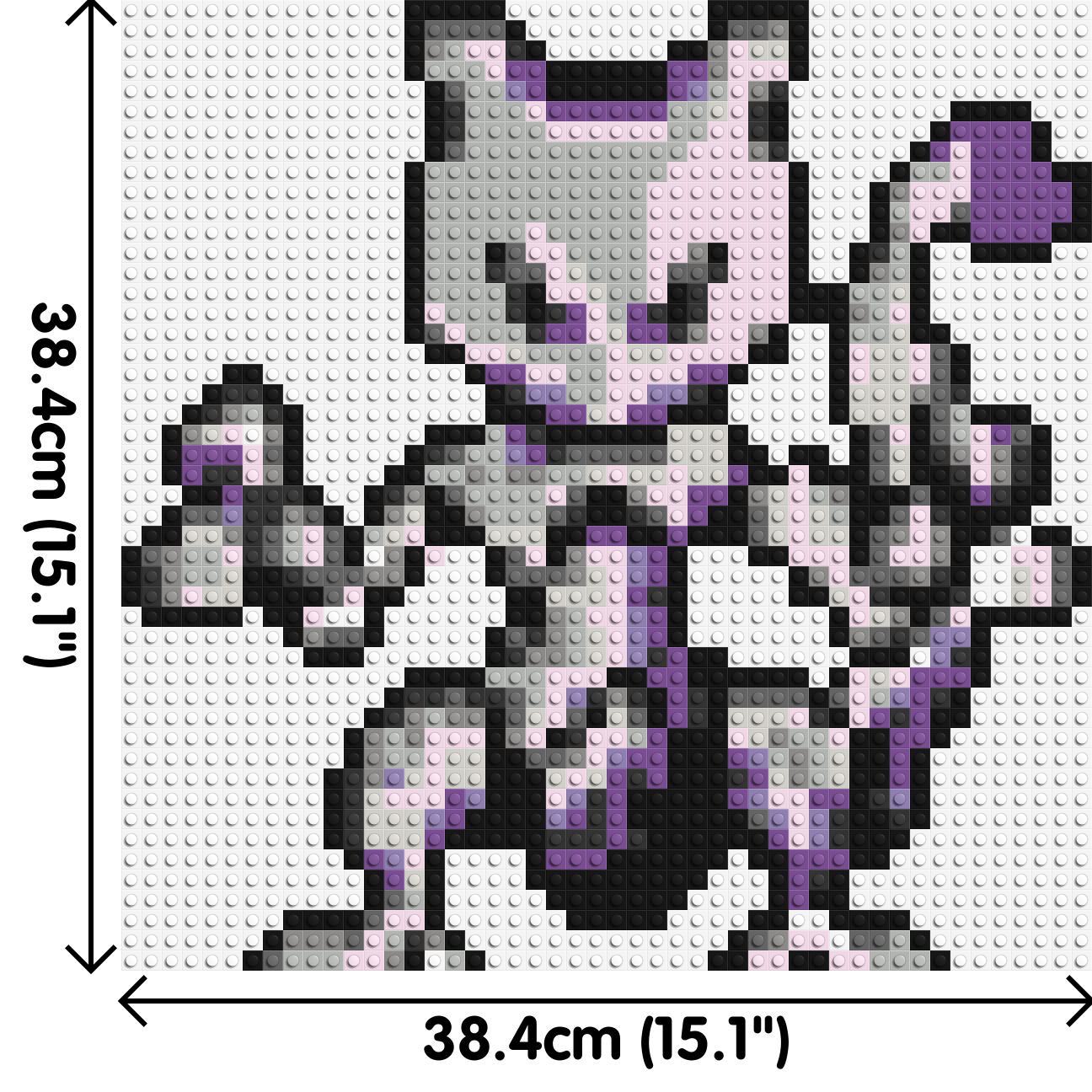 Mewtwo Pixel Art - Brick Art Mosaic Kit 2x2 large