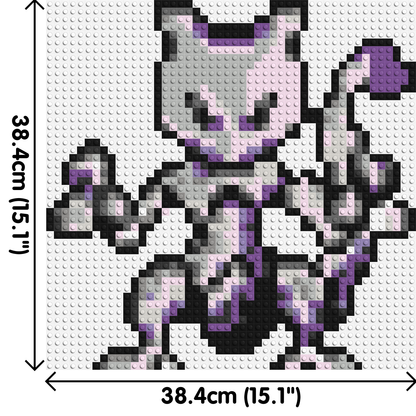 Mewtwo Pixel Art - Brick Art Mosaic Kit 2x2 large