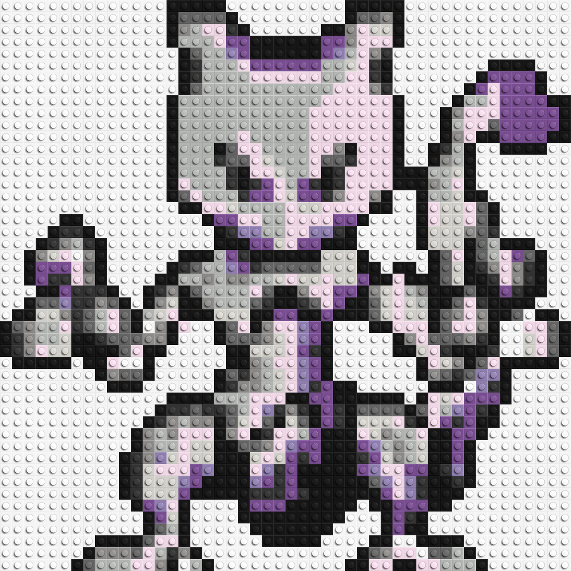 Mewtwo Pixel Art - Brick Art Mosaic Kit 2x2 large