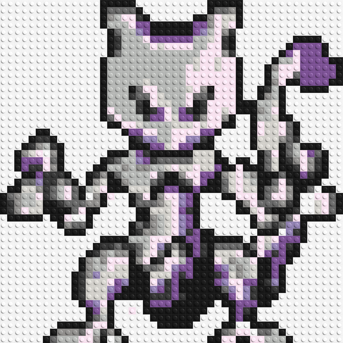 Mewtwo Pixel Art - Brick Art Mosaic Kit 2x2 large
