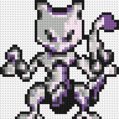 Mewtwo Pixel Art - Brick Art Mosaic Kit 2x2 large