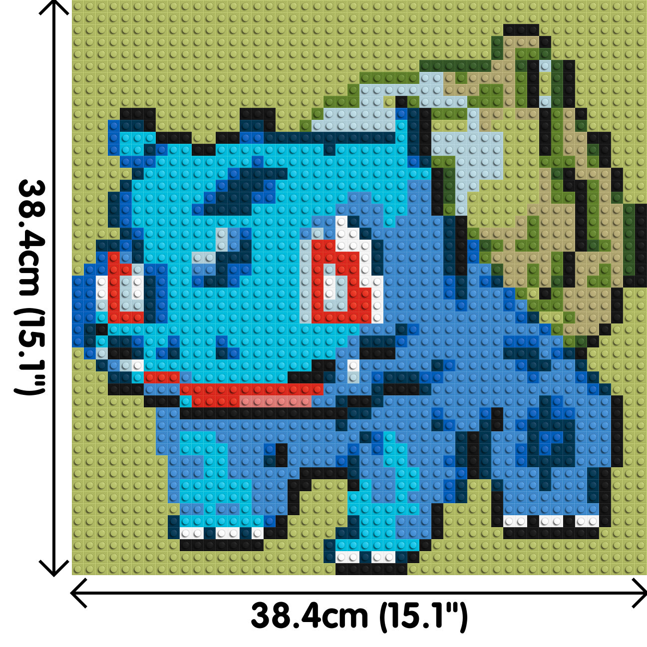 Bulbasaur Pixel Art - Brick Art Mosaic Kit 2x2 dimensions