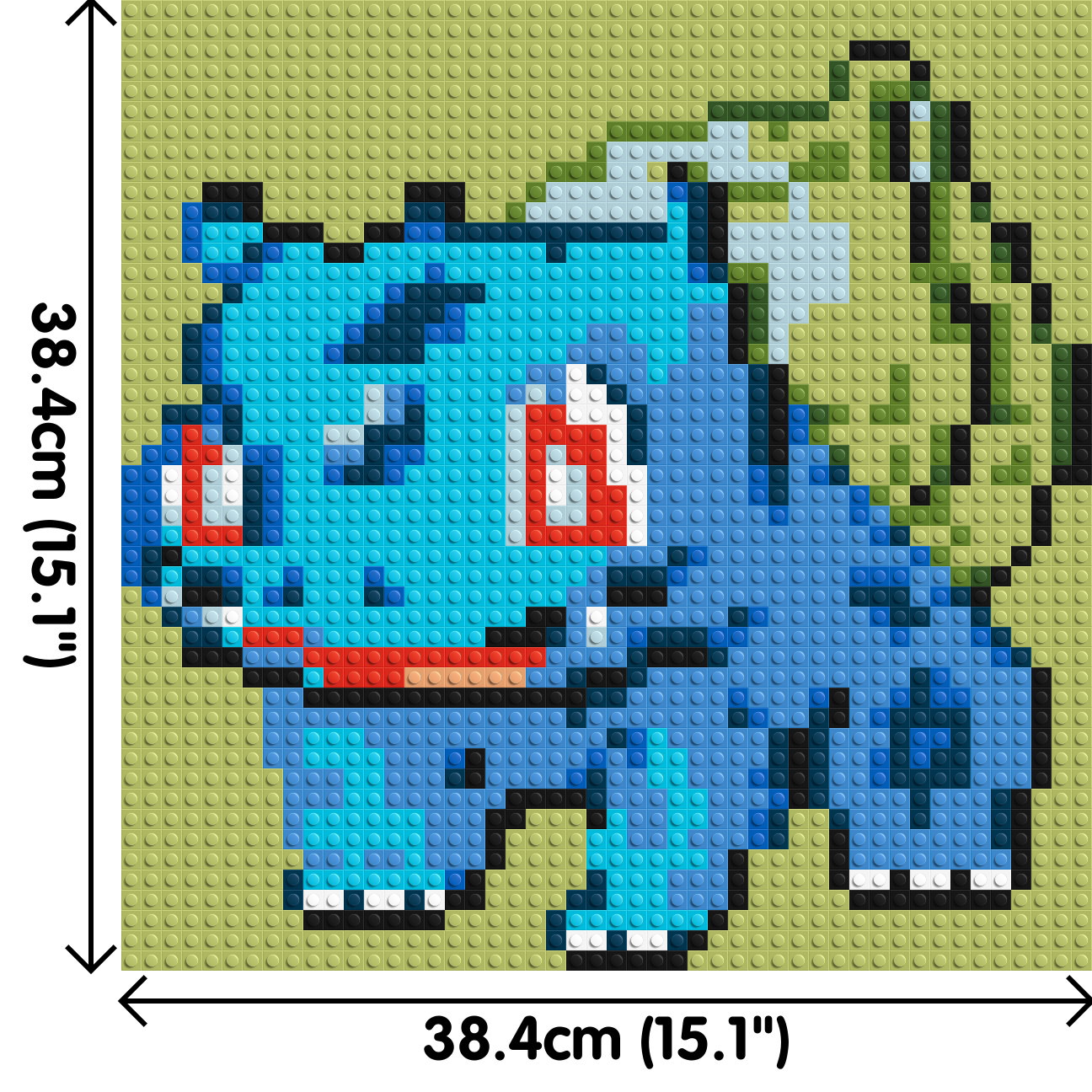 Bulbasaur Pixel Art - Brick Art Mosaic Kit 2x2 large