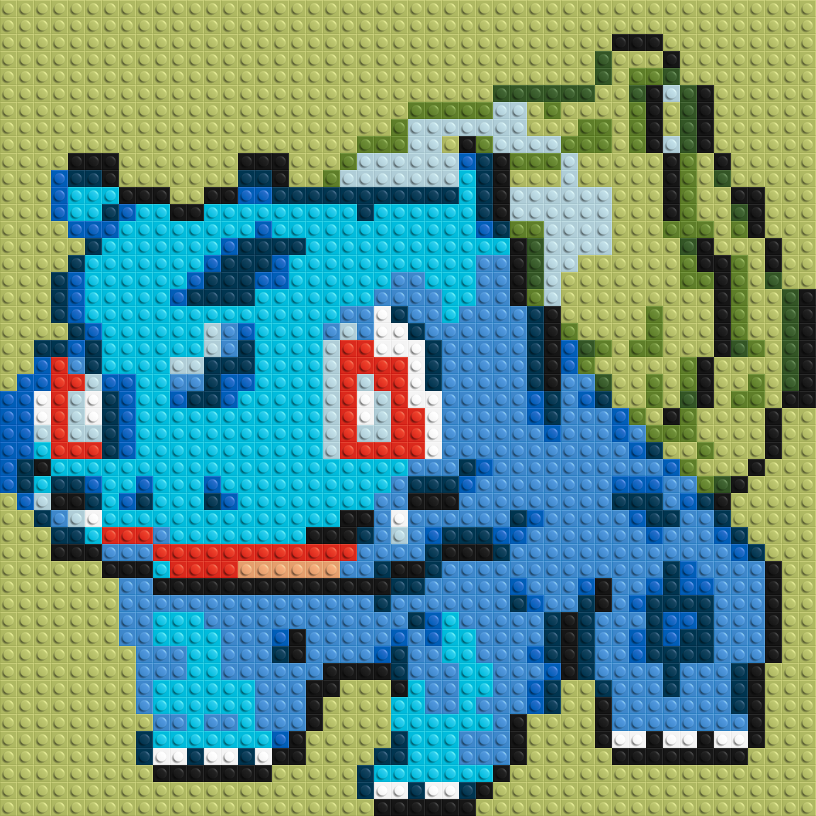 Bulbasaur Pixel Art - Brick Art Mosaic Kit 2x2 large