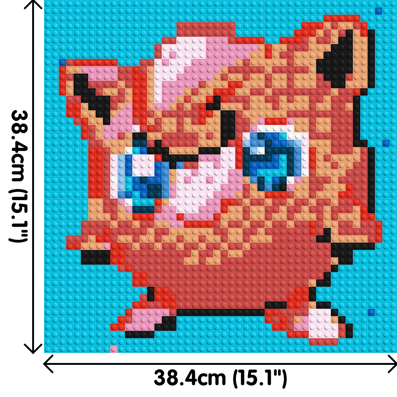 Jigglypuff Pixel Art - Brick Art Mosaic Kit 2x2 dimensions
