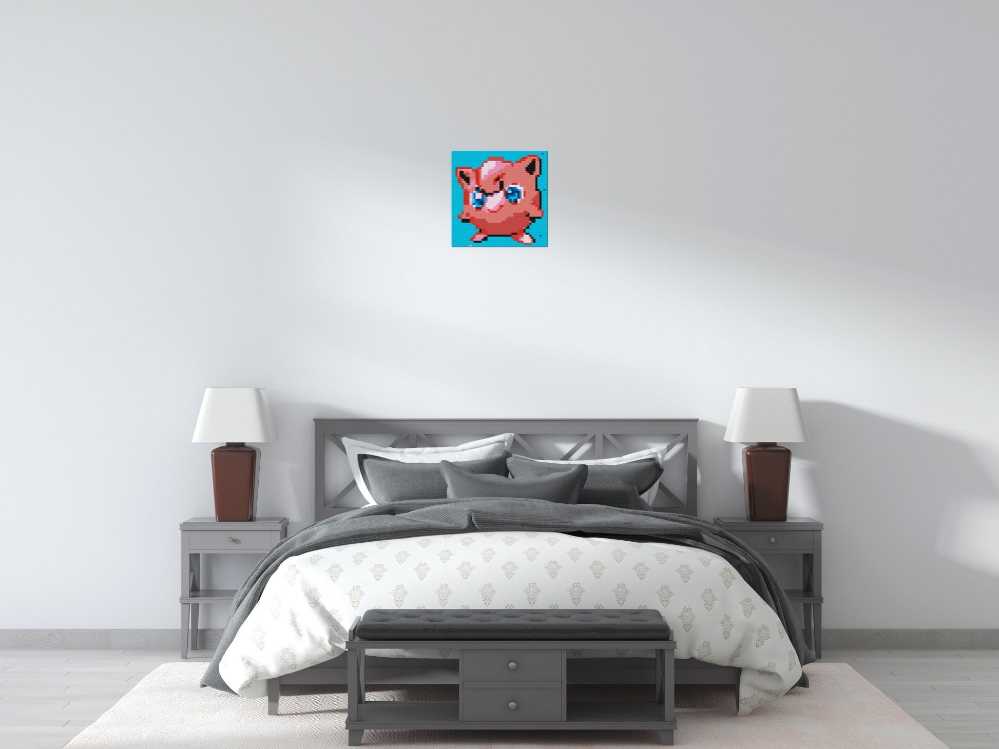 Jigglypuff Pixel Art - Brick Art Mosaic Kit 2x2 scene