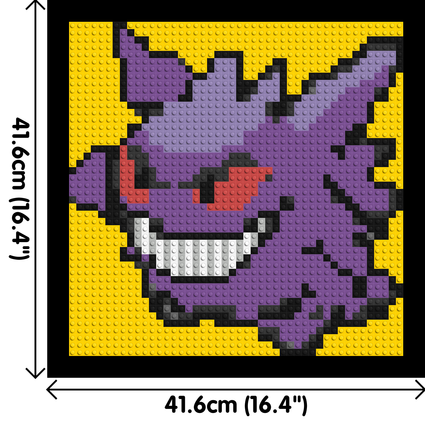 Gengar Pixel Art - Brick Art Mosaic Kit 2x2 dimensions with frame