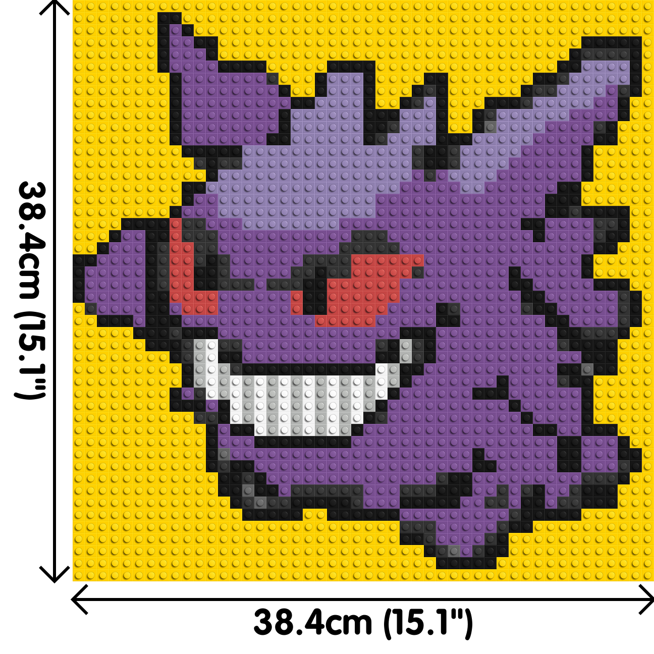 Gengar Pixel Art - Brick Art Mosaic Kit 2x2 dimensions