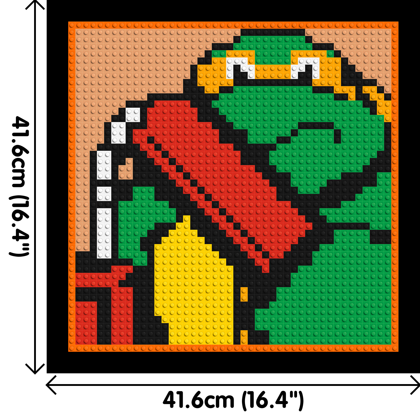 Michelangelo (TMNT)  - Brick Art Mosaic Kit 2x2 dimensions with frame