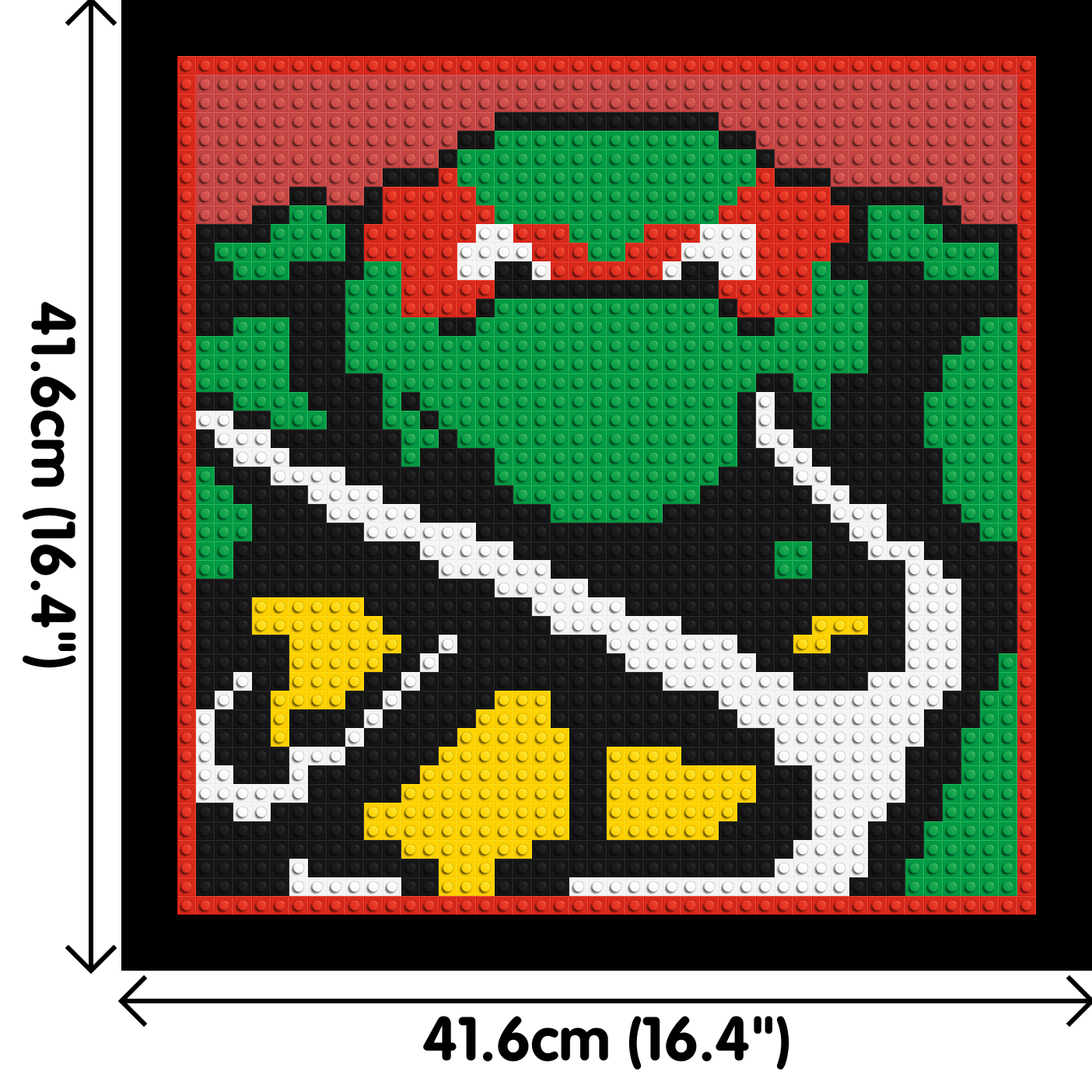 Raphael (TMNT)  - Brick Art Mosaic Kit 2x2 dimensions with frame