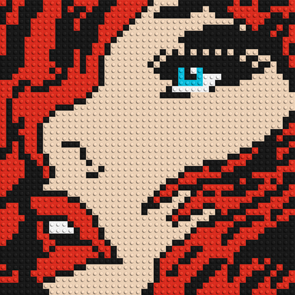 Pop Art Girl #1 - Brick Art Mosaic Kit 2x2 large