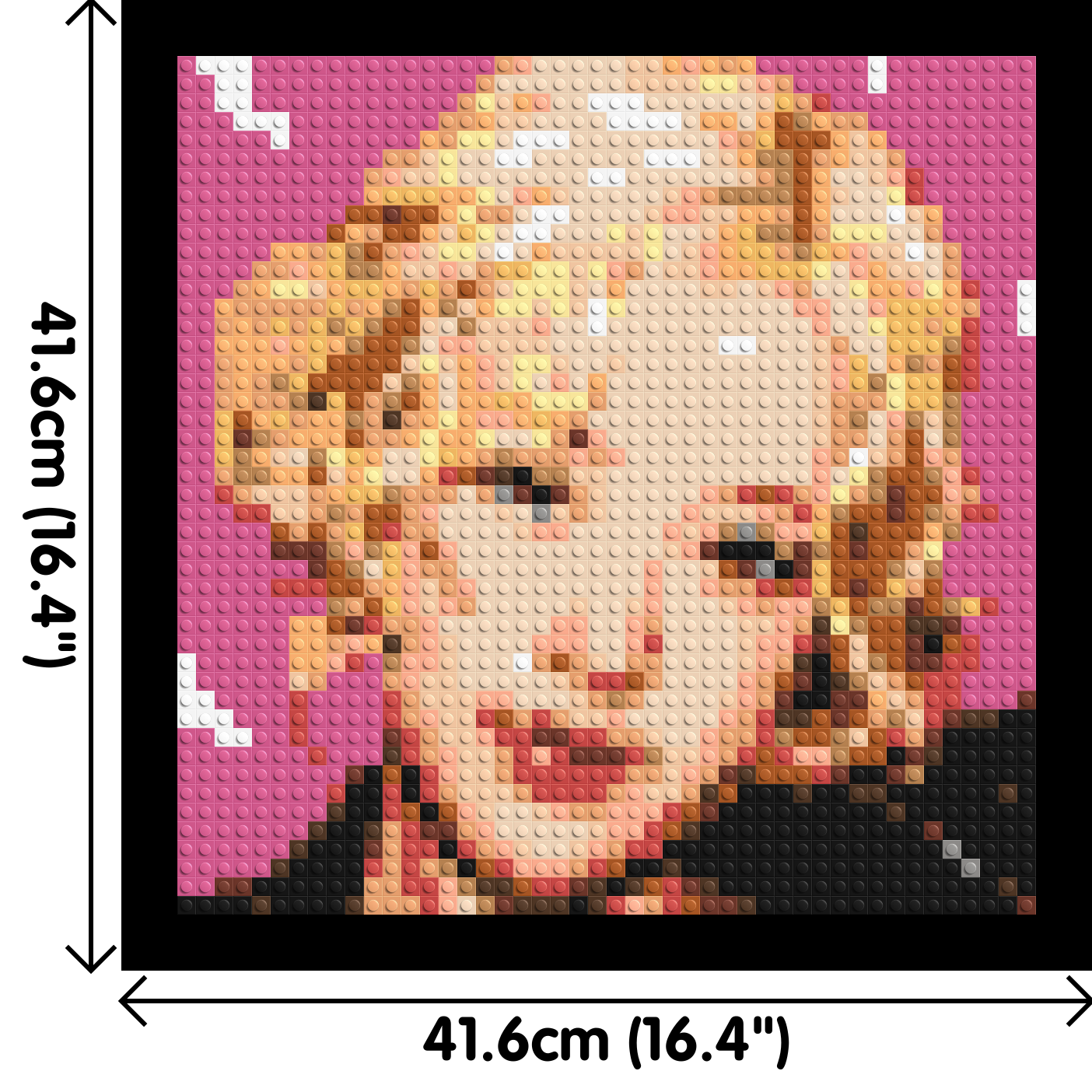 Rosé - Brick Art Mosaic Kit 2x2 dimensions with frame