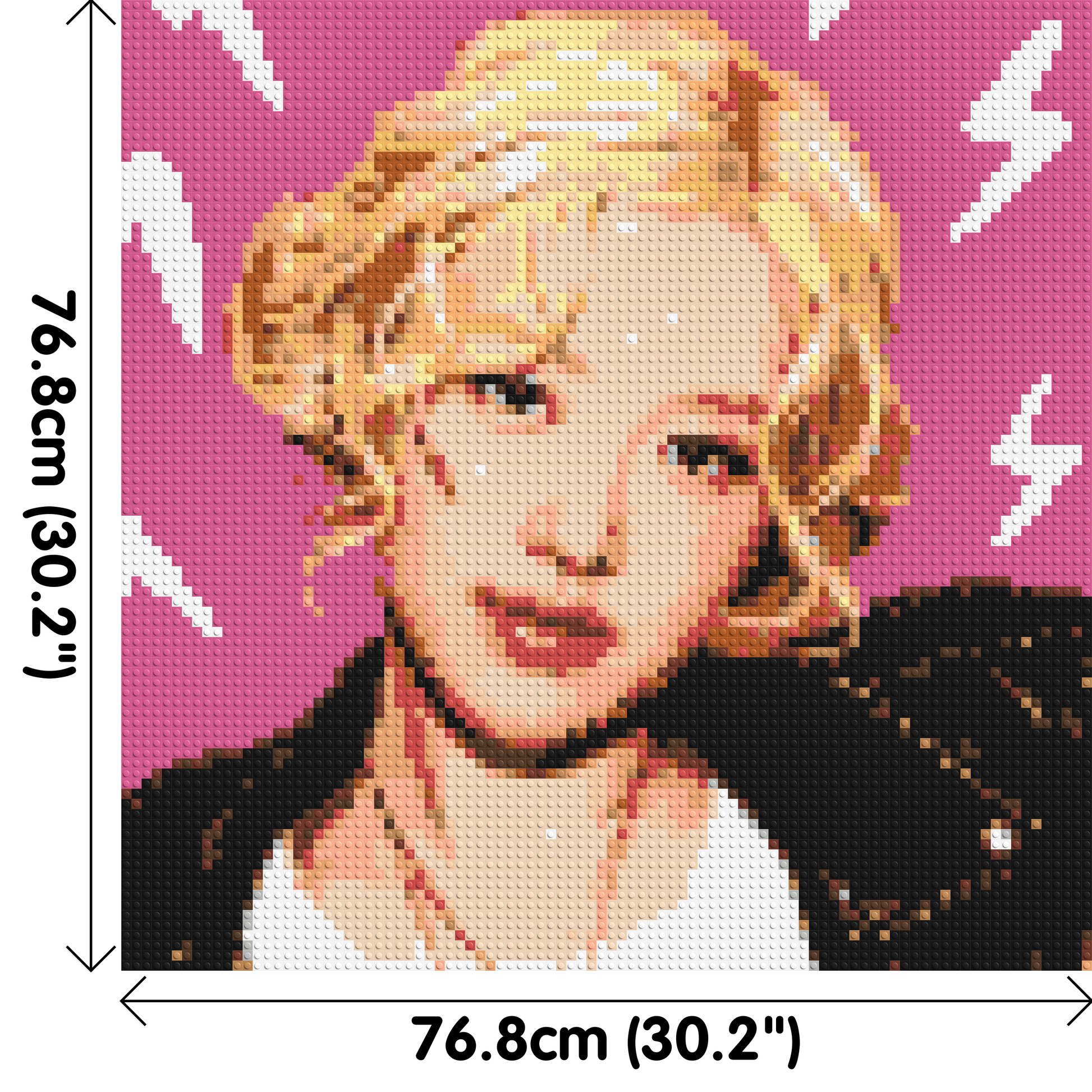 Rosé - Brick Art Mosaic Kit 4x4 dimensions