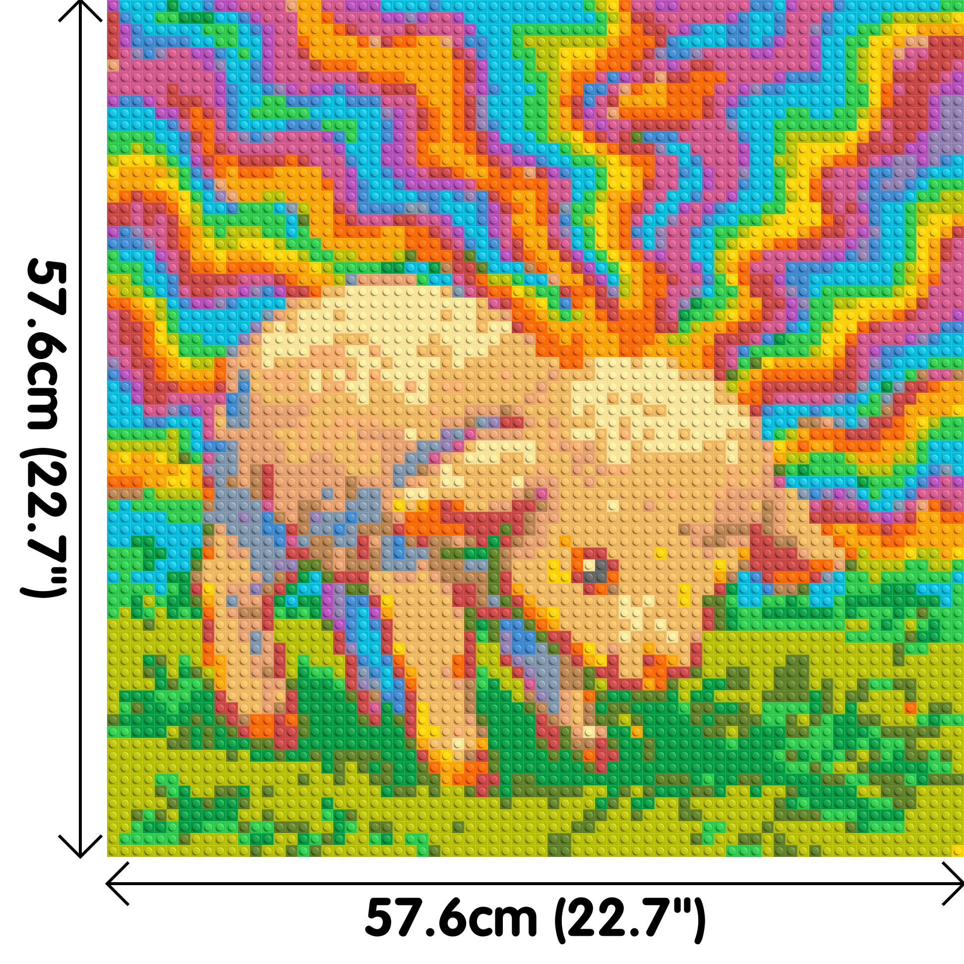 Colourful Lamb - Brick Art Mosaic Kit 3x3 dimensions