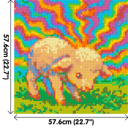 Colourful Lamb - Brick Art Mosaic Kit 3x3 large