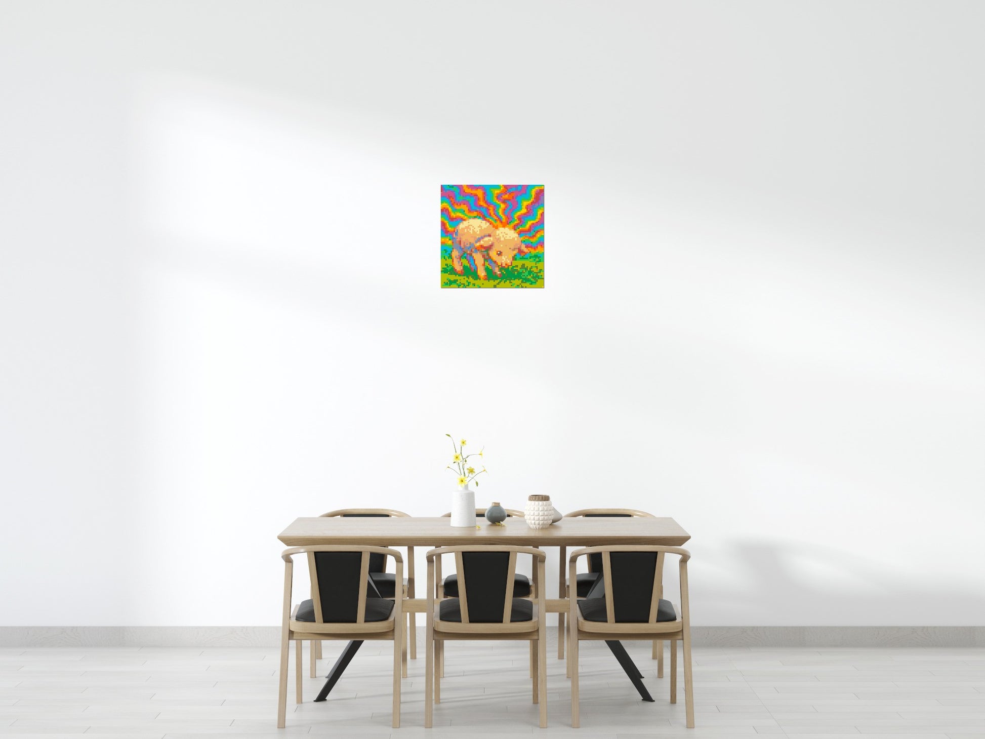 Colourful Lamb - Brick Art Mosaic Kit 3x3 scene