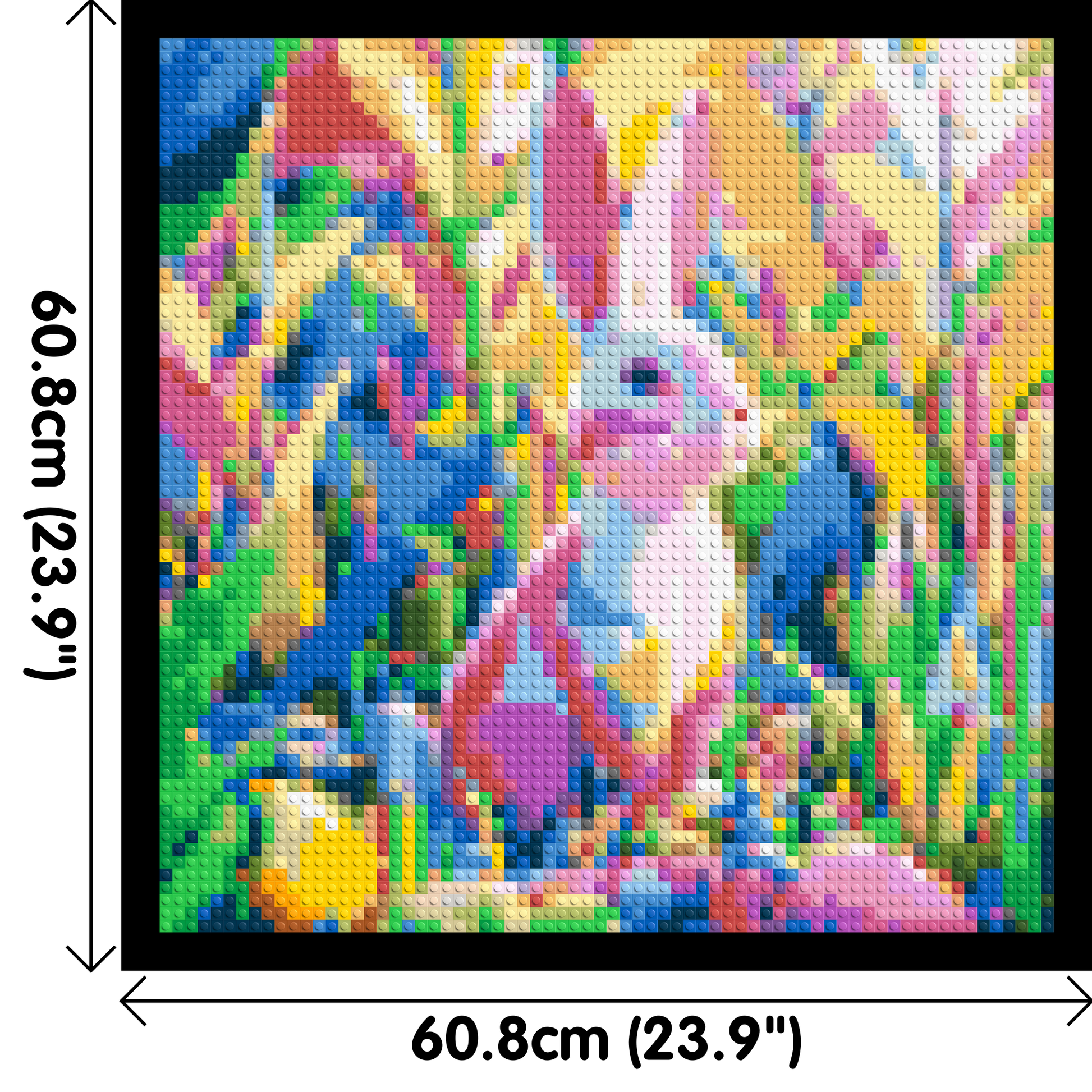 Colourful Bunny - Brick Art Mosaic Kit 3x3 dimensions with frame