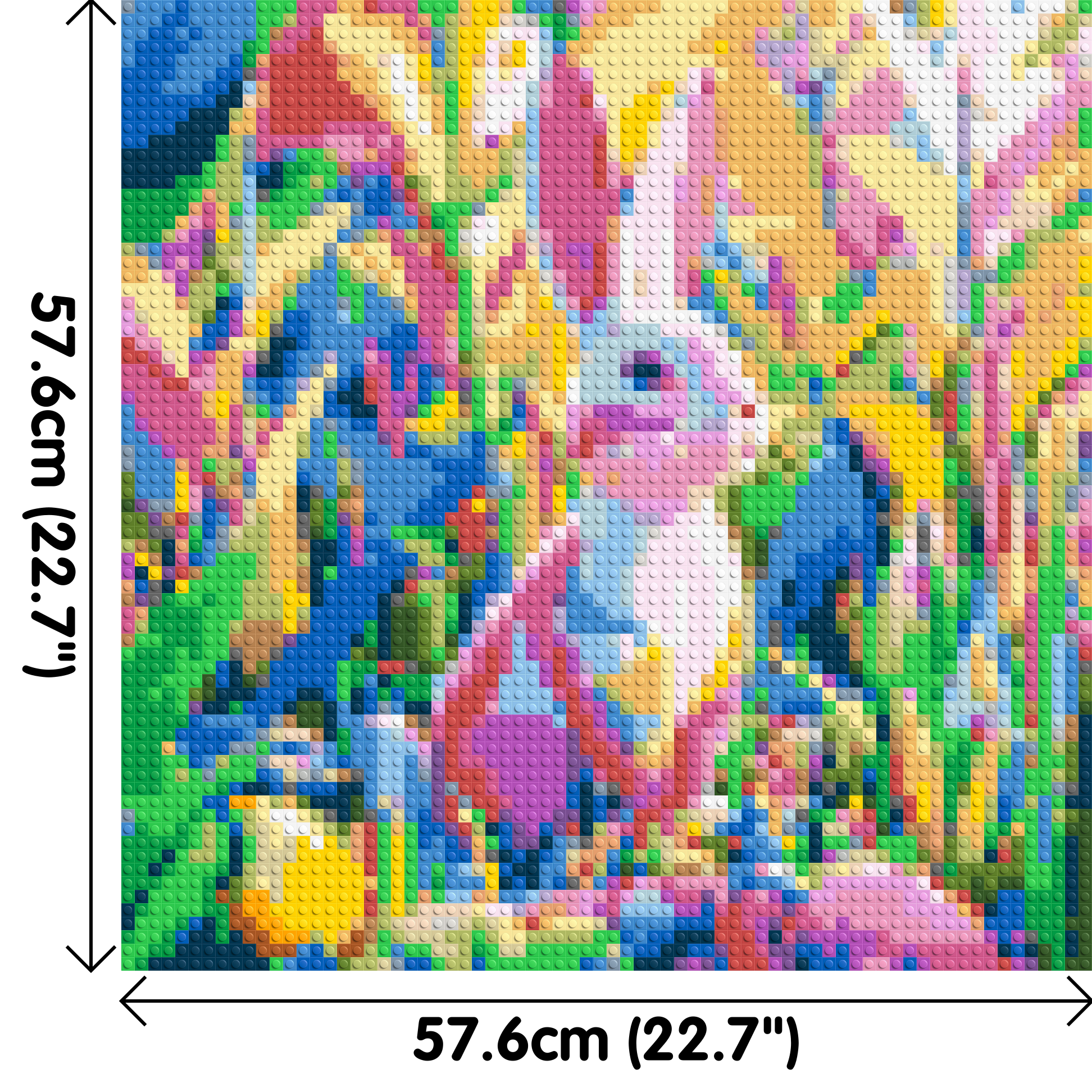 Colourful Bunny - Brick Art Mosaic Kit 3x3 dimensions
