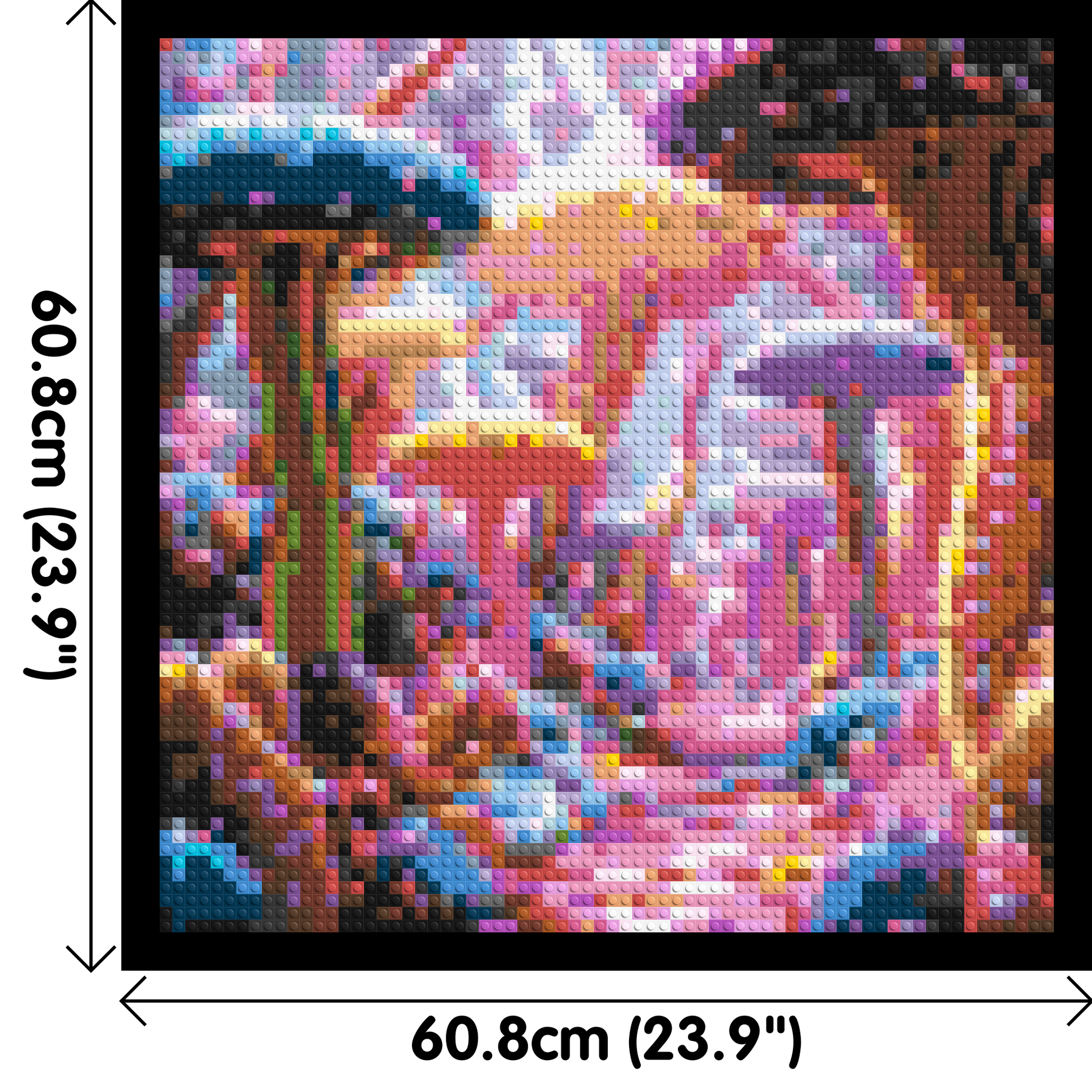 Mushroom Field - Brick Art Mosaic Kit 3x3 dimensions with frame